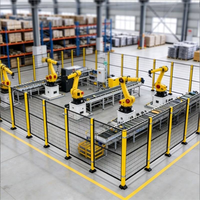 Pagar pengaman robot digunakan dalam desain otomatisasi palletizing robot. Isolasi yang efektif untuk keamanan personel.