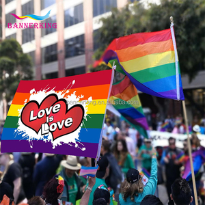 Cầu Vồng Gay Niềm Tự hào Polyester Vườn Tùy Chỉnh Mini Lgbt Tay Cờ Cầu Vồng Tình Yêu Xe Bìa Cờ Bán Buôn Cầu Vồng Niềm Tự hào Cờ - Product Image 1