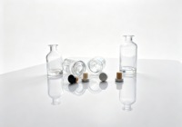 Bouteille diffuseur de parfum vintage en verre transparent de 200 ml et 300 ml, vide, avec bouchon en liège naturel