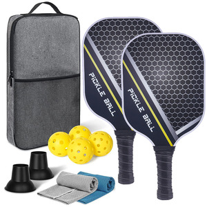 Pala de Pickleball de fibra de carbono, forma estándar, agarre antideslizante, equipo de entrenamiento con bolsa de transporte y pelotas - Product Image 5