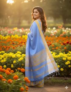 Elegante Sari de Seda Kota Doriya Multicolor para Mujer, Diseño Exclusivo, Estilo Festivo, Hecho en India - Product Image 6