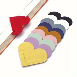 In-stock Heart Shape <b>Bookmark</b> Cute Student Corner Page Clip Eco-Friendly PU Leather Heart <b>Bookmark</b> Mixed Colors-Thank You Gift - Product Image 2