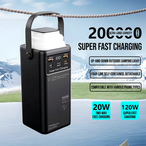 โคมไฟตั้งแคมป์กลางแจ้ง แบตสำรอง 200000mAh พร้อมระบบชาร์จเร็ว 120W และไฟ LED สำหรับอุปกรณ์พกพา - Product Image 4