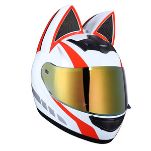 男女兼用 猫耳付き フルフェイス オートバイヘルメット 電動自転車対応 オールシーズン対応 高品質 ABS 軽量 パート4 - Product Image 3