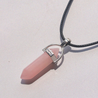 Pendentif en cristal naturel de guérison, pierre de chakra, quartz doublement terminé poli, cadeau de bijoux pour les fêtes