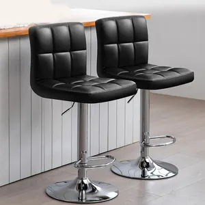 Sedia da Bar mobili ristorante Nordic Rustic Solid Kitchen Cheap High Counter metallo PU Leather sgabelli da Bar moderni sedie girevoli