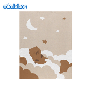 Nouveauté, couverture en coton Mimixiong OEKO Tex, jacquard, motif ours adorable, couverture pour bébé nouveau-né, couverture tricotée - Product Image 2