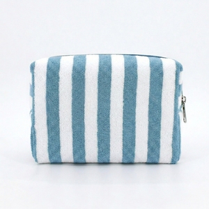 Bolsa de Maquillaje de <span class=keywords><strong>Playa</strong></span> Impermeable con Bordado Personalizado, Estilo Preppy a Rayas, Bolsa de Cosméticos de Viaje, Organizador de Artículos de Aseo, 2026 - Product Image 6
