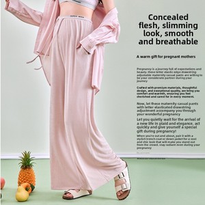 <span class=keywords><strong>Pantaloni</strong></span> a Vita Alta e Gamba Larga per Donne in Gravidanza 2026, Nuova Taglia Grande, Traspiranti con Supporto per l'Addome, Stile Vintage per Donne e Ragazze - Product Image 3