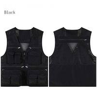 Hommes Gilet Publicité Extérieure Photographie Gilet De Pêche Multi Poche Journaliste Gilet De Sécurité Vêtements De Travail