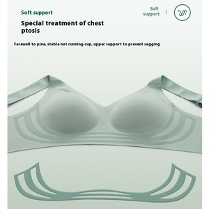 Soutien-gorge sans fil fin 3/4 sans couture avec bretelles réglables et dos à lanières en Spandex/Nylon pour femme - Usage quotidien - Product Image 2