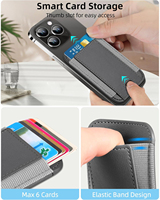 Funda Magnética para Tarjetas con Banda Elástica para 12/13/14/15, Diseño Flexible, Cierre Magnético Fuerte Compatible, Cuero PU