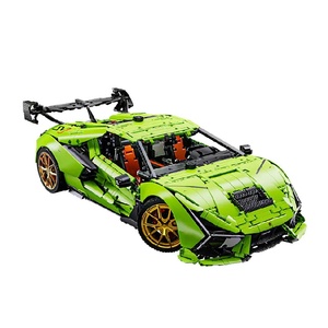 New t5046 1:6 lớn nhất xe màu xanh lá cây Bull lamborghinied khối xây dựng thể thao xe điện gói mô hình gạch Tương thích đồ chơi 6628pcs - Product Image 1
