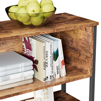 Table console moderne 3 niveaux en métal et bois avec plateau miroir, prix usine, pour salon, entrée, villa, couleur personnalisable – Vente chaude