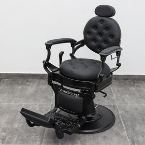 Professional Heavy Duty Hydraulic Pump Black Leather Men's Hair Salon Retro Portable Reclining Premium Barber Shop <b>Chair</b> - Product Image 3