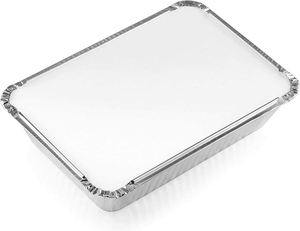 10 20 50 PCS Food Grade Disposable Aluminum Foil Food <b>Containers</b> 200ml Rectangle <b>Takeaway</b> Trays with Paper Lid - Product Image 4