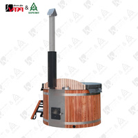 Vapasauna Premier Outdoor Holzbeheizter Whirlpool für 4-5 Personen Edelstahl Holzofen-Badewanne für Sauna Glamping Outdoor-Living