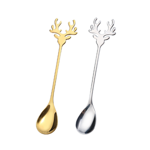 <span class=keywords><strong>Cuillère</strong></span> en forme <span class=keywords><strong>de</strong></span> wapiti <span class=keywords><strong>de</strong></span> <span class=keywords><strong>Noël</strong></span> <span class=keywords><strong>cuillère</strong></span> à café en or <span class=keywords><strong>cuillère</strong></span> à café en acier inoxydable 304 - Product Image 1