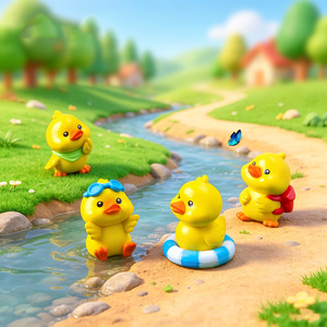 Figuras de Patitos Amarillos en Miniatura, Adornos para el Tablero del Automóvil, Decoración para Jardín de Hadas, Micropaisaje, Casa de Muñecas, Bonsái, Manualidades - Product Image 2