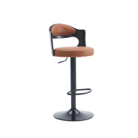 Tabouret de bar industriel minimaliste moderne avec structure métallique pivotante et réglable en hauteur pour comptoir de caisse ou bar