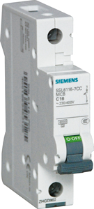 Disjoncteur miniature Siemens 5SL6116-7CC C16 230/400V MCB Protection contre les surcharges et les courts-circuits - Product Image 1