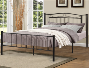 Metallbettgestell in voller größe mit kopfteil und fußbett metallplatform hohes bett - Product Image 4