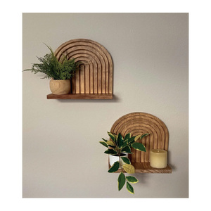 Étagère flottante en <span class=keywords><strong>bois</strong></span> en forme d'arche : Décoration d'intérieur bohème minimaliste - Product Image 4