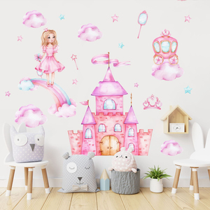 Pegatinas <span class=keywords><strong>de</strong></span> <span class=keywords><strong>pared</strong></span> del castillo <span class=keywords><strong>de</strong></span> la princesa rosa y la casa <span class=keywords><strong>de</strong></span> los setas <span class=keywords><strong>para</strong></span> niños, decoración <span class=keywords><strong>de</strong></span> habitación <span class=keywords><strong>de</strong></span> bebé, calcomanía <span class=keywords><strong>de</strong></span> <span class=keywords><strong>pared</strong></span> impermeable <span class=keywords><strong>para</strong></span> habitación <span class=keywords><strong>de</strong></span> niña - Product Image 1