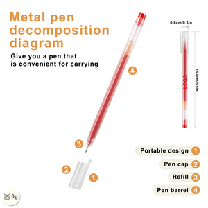 Wholesale Bulk Large Capacity Gel Black Red Blue Ink <b>Pen</b> with Custom Logo Printing for Signature Business Office School - Product Image 3