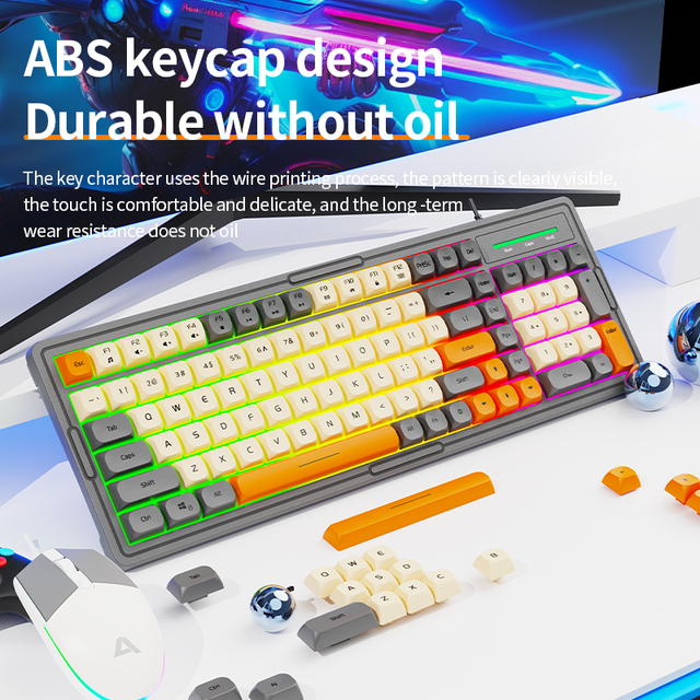 High-Value ABS Keycap Wired Keyboard Mouse Combo USB Type-C Interface RGB Backlit Programmable Ambidextrous New Mechanical