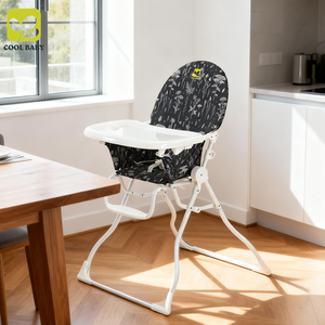 H003F <span class=keywords><strong>Chaise</strong></span> haute pliable pour bébé Cool Baby <span class=keywords><strong>avec</strong></span> plateau amovible et <span class=keywords><strong>chaise</strong></span> d'alimentation réglable pour un usage domestique - Product Image 1