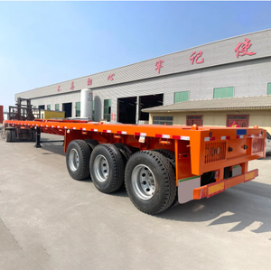 Semirremolque de Fondo Plano de Acero de 3 Ejes, Remolque para Camión Portacontenedores de 40 Pies, Capacidad de 30-90 Toneladas, Colores Personalizables, Precio con Descuento - Product Image 5