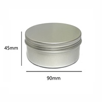 Boîte en aluminium recyclable de 250 ml, ronde, argentée, au design épuré, pour cire capillaire, maquillage, personnalisable, idéale pour le rangement de cadeaux