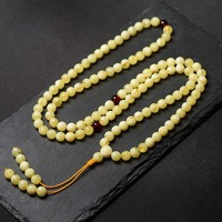 Pulsera de tungsteno con cuentas budistas de ámbar, 108 cuentas, regalo de negocios para hombres y mujeres, estilo moderno