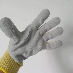 Gants en cuir aramide résistants aux hautes températures, résistance au coupure de niveau 5, résistance à l'usure, ambidextres, jaunes, pour usage en laboratoire - Product Image 3