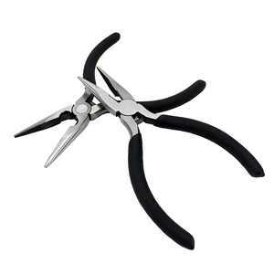 Grosir 5 "Mini jarum panjang hidung baja nirkarat tang elektronik DIY perhiasan membuat kawat pemotong bergerigi pegangan lembut metrik - Product Image 4