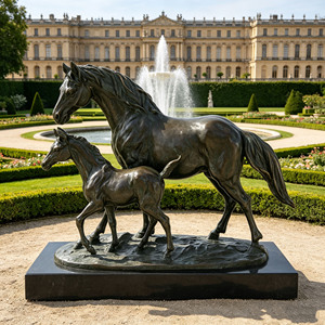 Statue d'animal d'extérieur personnalisable, sculpture en bronze classique <span class=keywords><strong>de</strong></span> style européen pour manoir et jardin, statue <span class=keywords><strong>de</strong></span> poulain et <span class=keywords><strong>de</strong></span> jument - Product Image 5