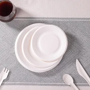 مجموعات أطباق صديقة للبيئة قابلة للتحلل البيولوجي تُستخدم لمرة واحدة من البلاستيك البيضاوي لأطباق العشاء تستخدم لمرة واحدة في الحفلات