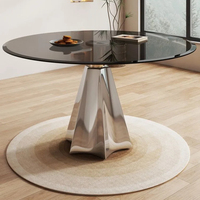 Luxe nordique moderne Salontafel Couchtisch Coffes haut de gamme ensemble de Table canapé Table basse ronde en verre
