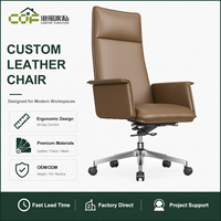 Fauteuil de bureau exécutif en cuir, chaise luxueuse en cuir pour bureau à domicile, fauteuil cigare en cuir, chaises pivotantes d'appoint en cuir