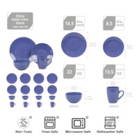 Ensemble cadeau de style européen Bol Assiette à fruits Avec logo Assiettes et bols personnalisés Ensemble de vaisselle bleu marbré