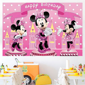 Promotional <strong>Party</strong> <strong>Supplies</strong> <strong>Minnie</strong> &amp; Mickey <strong>Mouse</strong> Theme Banner Backdrop Background For <strong>Party</strong> Birthday Background Decoration - Product Image 2