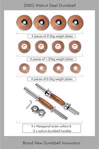 <span class=keywords><strong>Mancuernas</strong></span> de levantamiento de pesas desmontables, <span class=keywords><strong>ajustables</strong></span>, <span class=keywords><strong>20kg</strong></span>, <span class=keywords><strong>20kg</strong></span> - Product Image 5