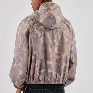 Men <b>Camo</b> Hooded Windbreaker <b>Jacket</b> Full Zip Loose Fit Lightweight Streetwear Coat Custom - Product Image 4