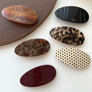 Nouvelle pince à cheveux ovale en acétate de style coréen, haut de gamme et élégante, grandes barrettes personnalisables pour femmes - Product Image 1