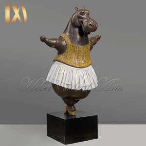 Estatua de <span class=keywords><strong>Hipopótamo</strong></span> Bailarín de Bronce a Tamaño Real Personalizada para Arte Público al Aire Libre - Product Image 6