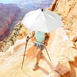 एनपीओटी यूवी सुरक्षात्मक अल्ट्रालाइट पर्वतारोहण बैकपैकिंग छाता, लंबी पैदल यात्रा के लिए हैंड्स फ्री छाता