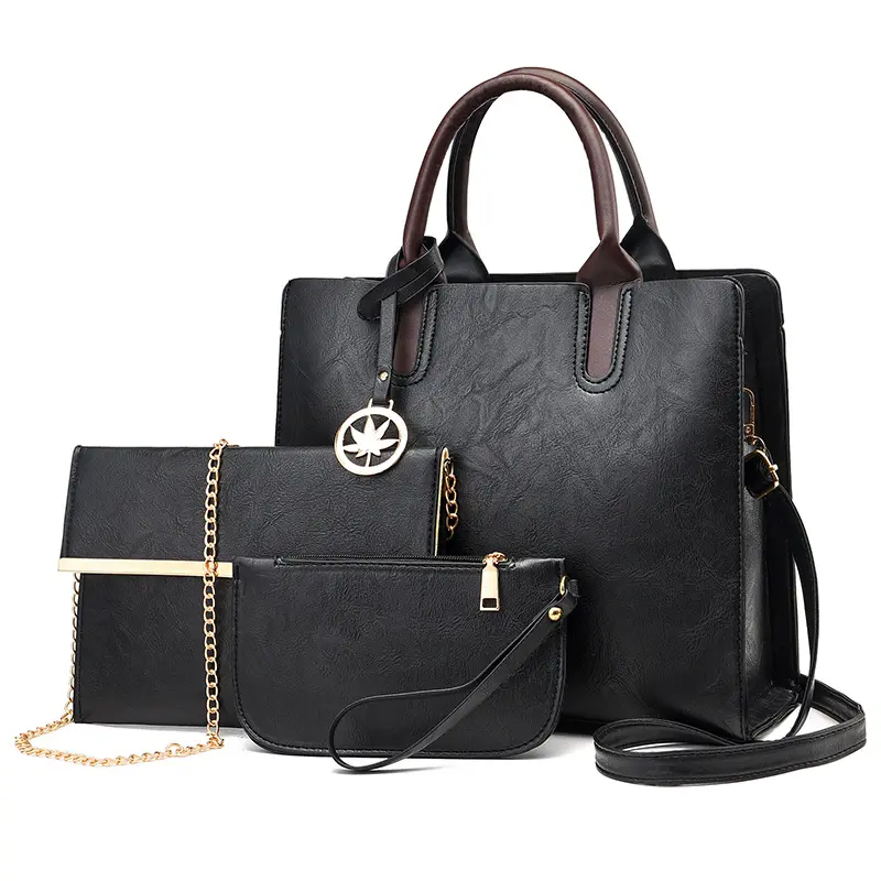 High Quality handbags set 3 pcs Purses Ladies womens hand bag Tote Bags satchel PU leather 3 in 1