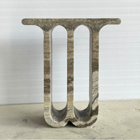 Table console moderne en marbre gris, durable et écologique, avec rangement pour le salon, meubles de maison