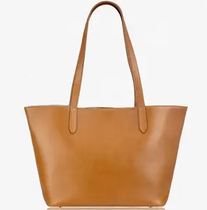 Inek deri çanta modern tasarım Tan deri tote bayan, deve napa deri alışveriş çantaları kadınlar için